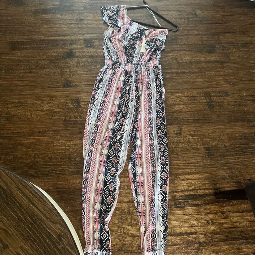 Dress Day Patterned One-Shoulder Jumpsuit. Brand New with Tags.